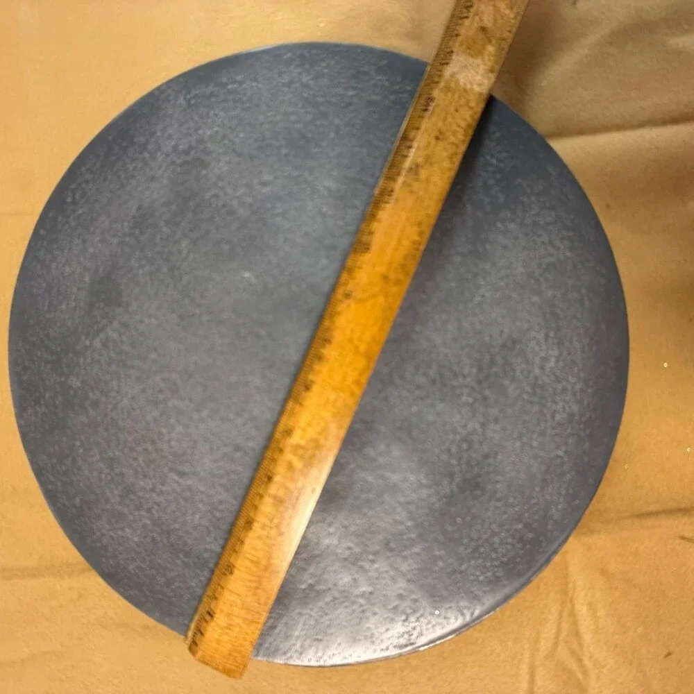 West Elm Cast Metal Chargers Round Pewter Gray Textured Set Of 2 13